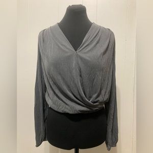 Lucky Brand Faux Wrap Long Sleeve Top NWT XS